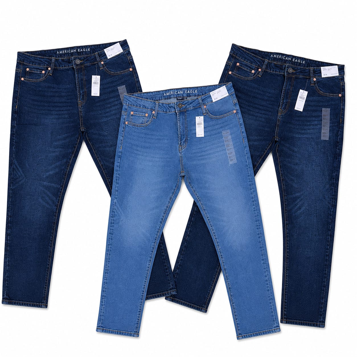 American Eagle Export Denim Deep Blue- Light Blue-Deep Blue Combo